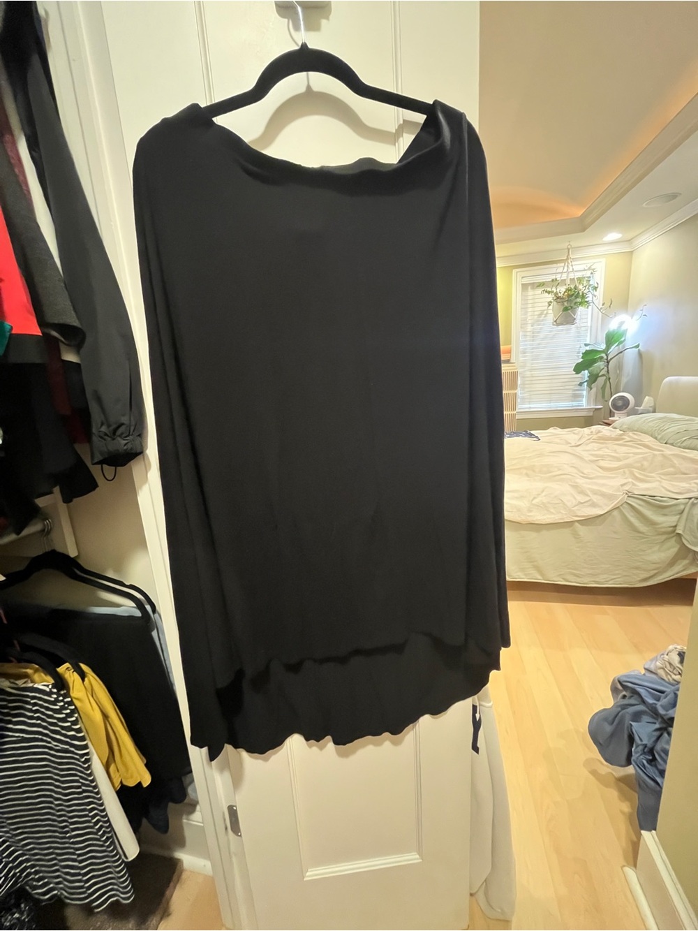 NY Collection Black High-Low Skirt - Sleek Draped Style